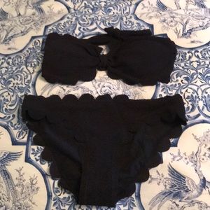 NWT Shein Black scalloped bikini